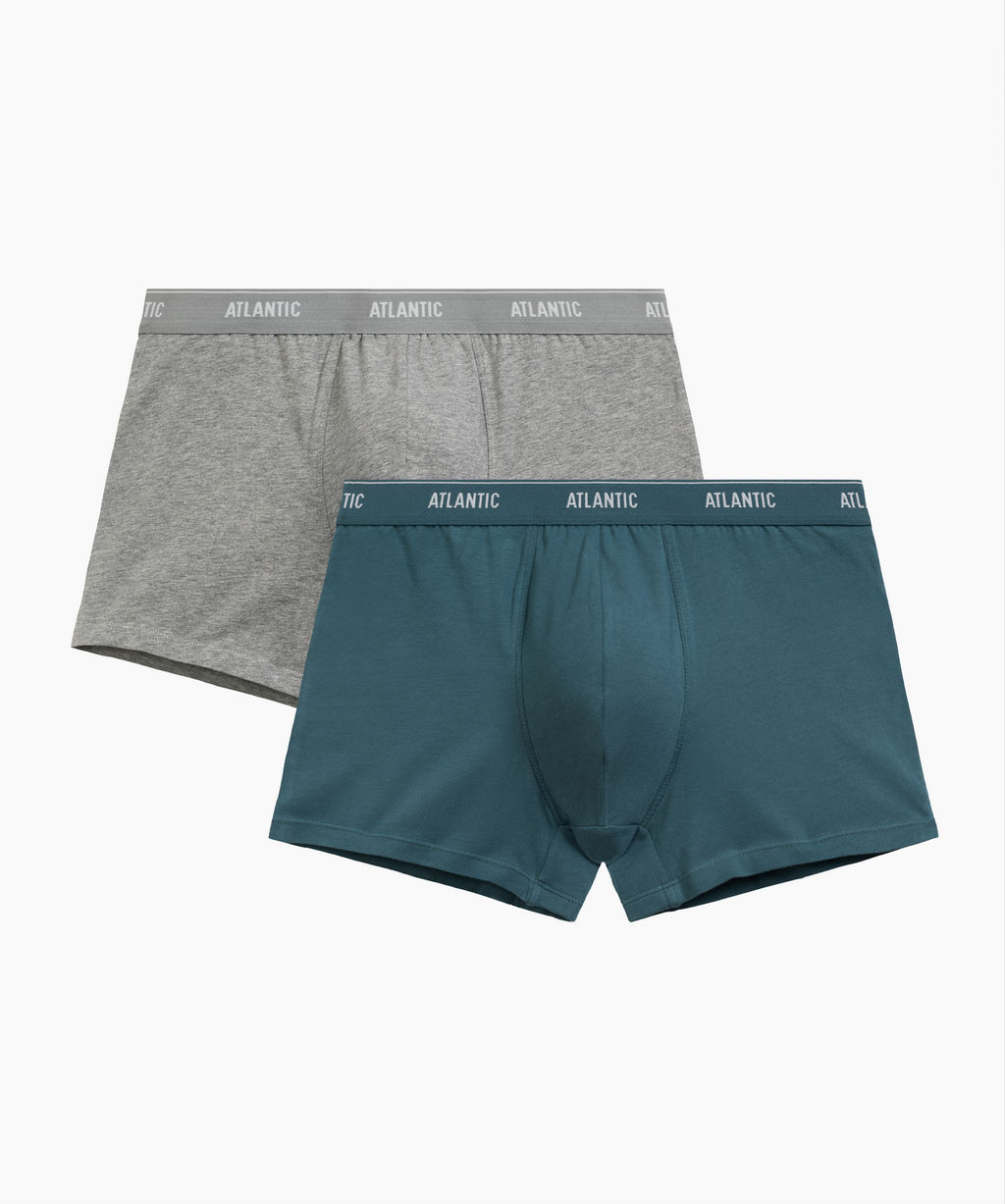 ATLANTIC 2RMH-011 Трусы шорты - набор (2 шт.) серый меланж + морской