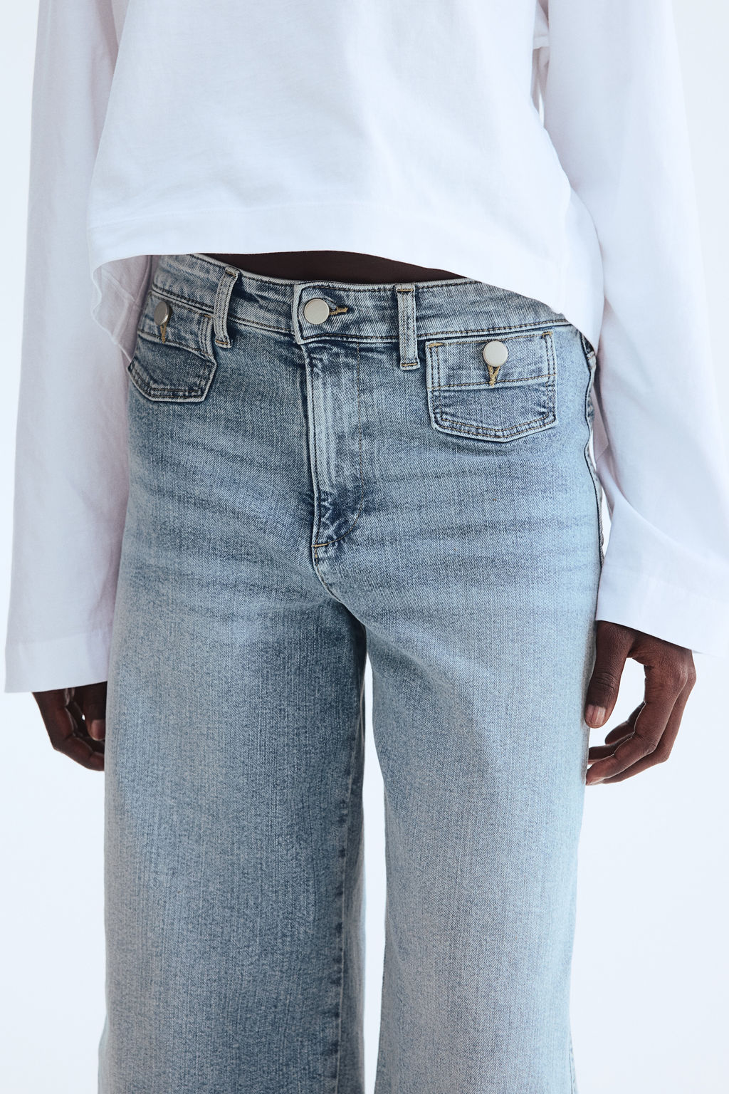 Wide High Waist Ankle Jeans - H&m фото 11