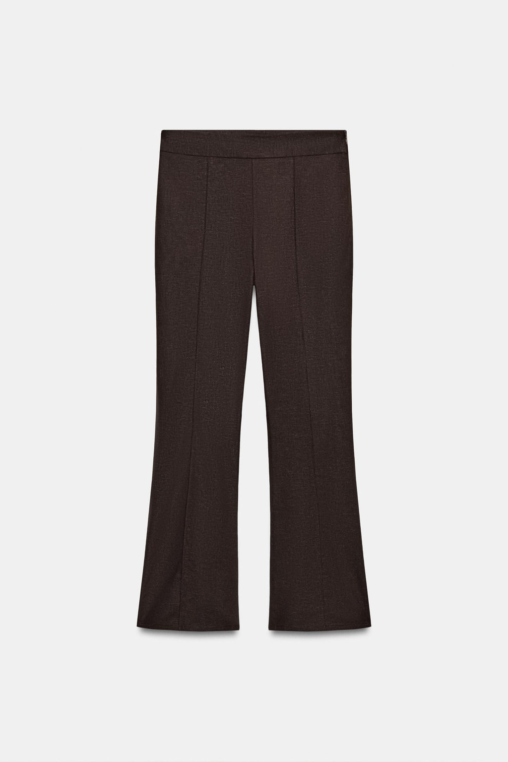 PANTAL?N MINI FLARE CON LINO / Marr?n oscuro - Zara фото 7