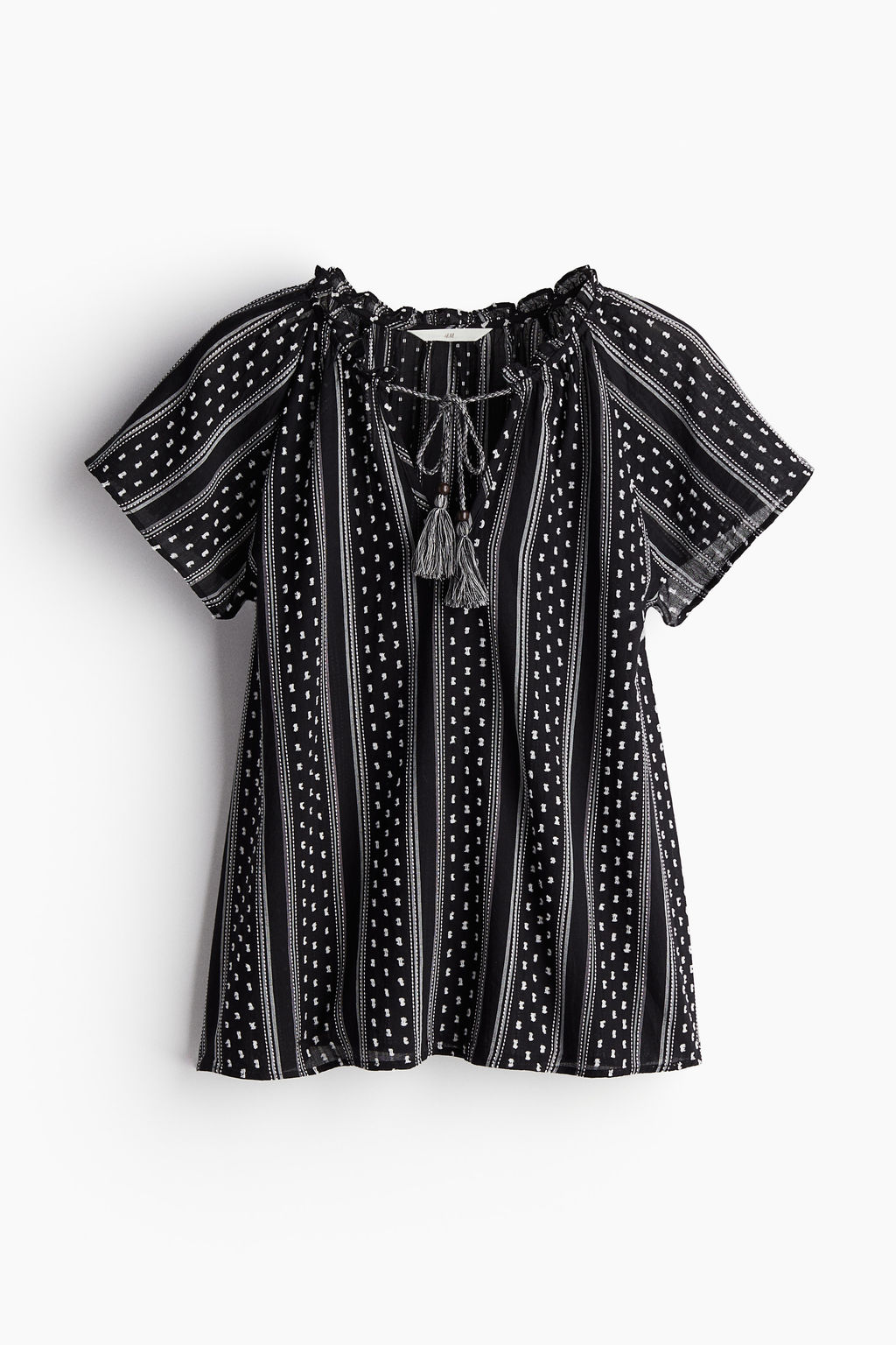 Blusa de algod?n con cord?n de ajuste - H&m фото 3