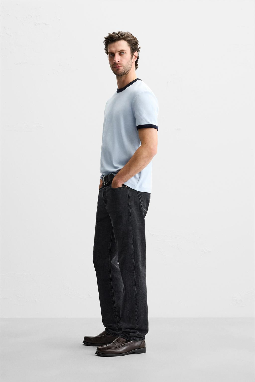 BASIC CONTRAST RIB T-SHIRT - Zara фото 28