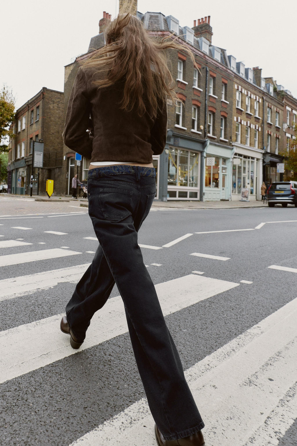 Z1975 MID-WAIST JACQUARD WAIST JEANS - Zara фото 15