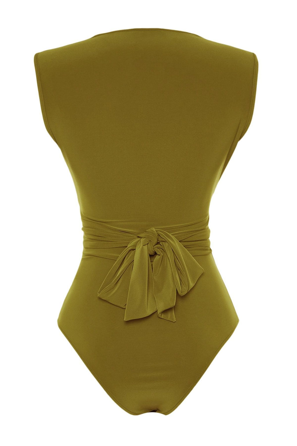 Yesil Baglama Detayl? V Yaka Fitted/Vucuda Oturan Esnek C?tc?tl? Orme Body TWOSS23BD00055