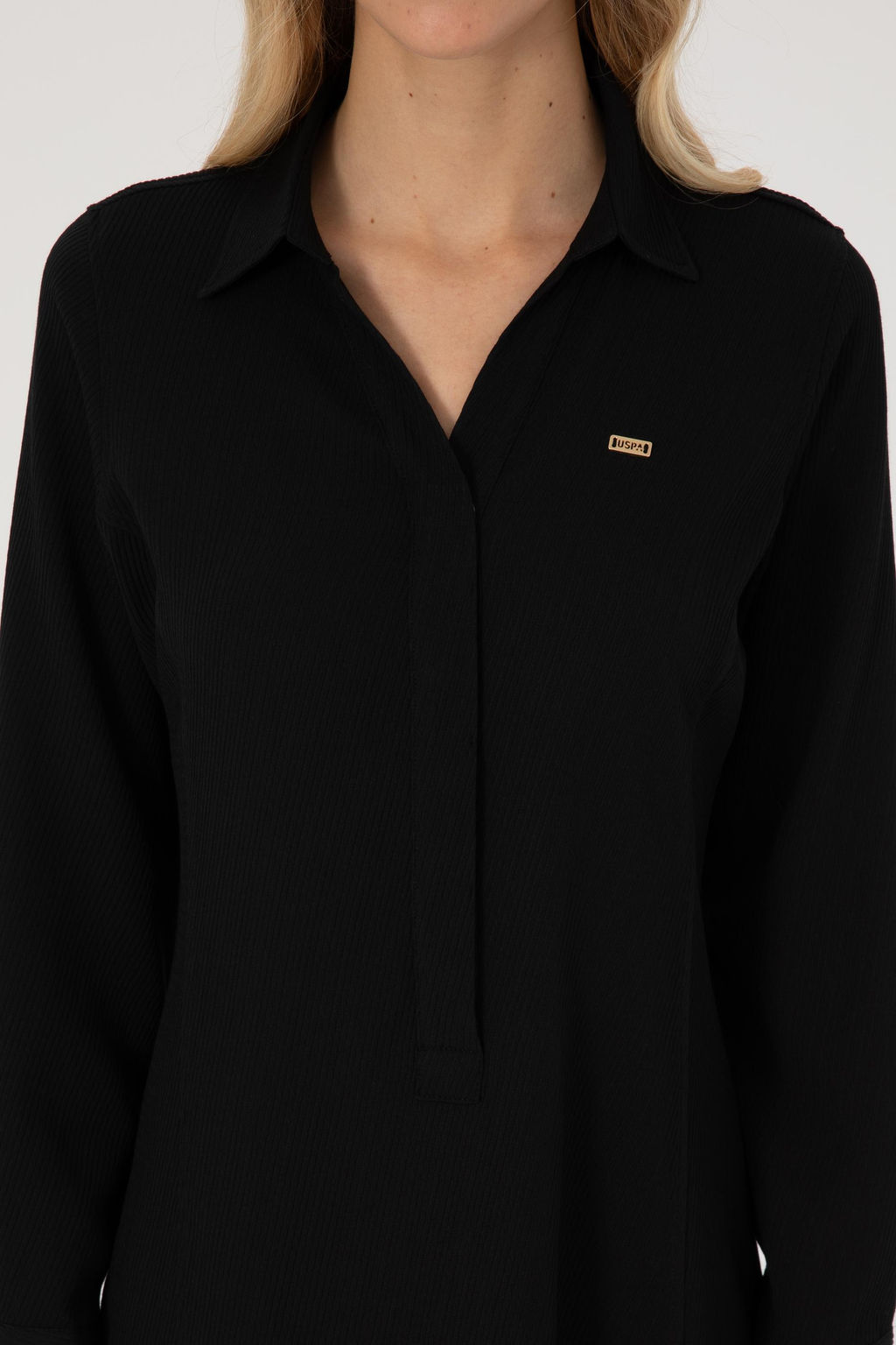 Kad_n Siyah Dokuma Elbise - U.s. polo assn фото 5