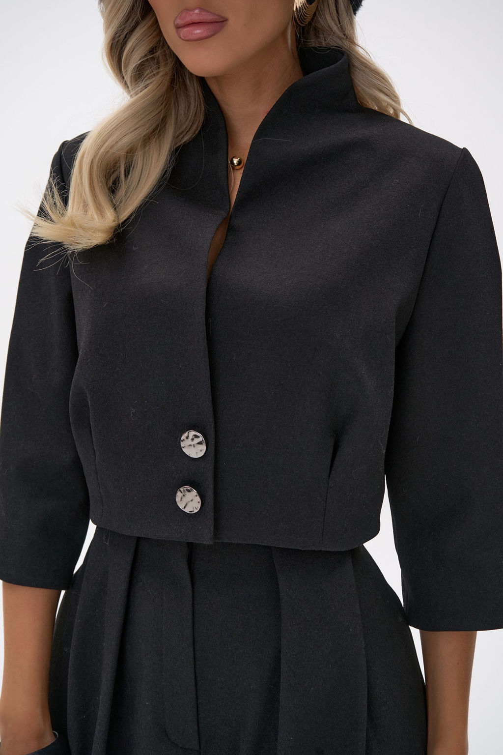 Короткий пиджак Джуди (чёрный) - Эльза фото 2