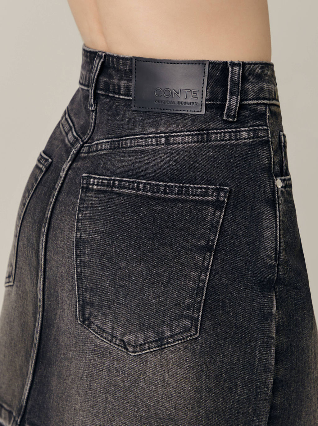 CONTE CON-687 Юбка джинсовая женская washed black
