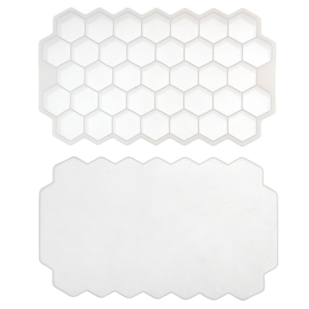 Форма силиконовая для льда (мармелада) Соты - 37 штук 20х11,7см h2,2см, с силиконовой крышкой, цвет - белый, в п/эт пакете (Китай) - Домашняя Мода фото 4