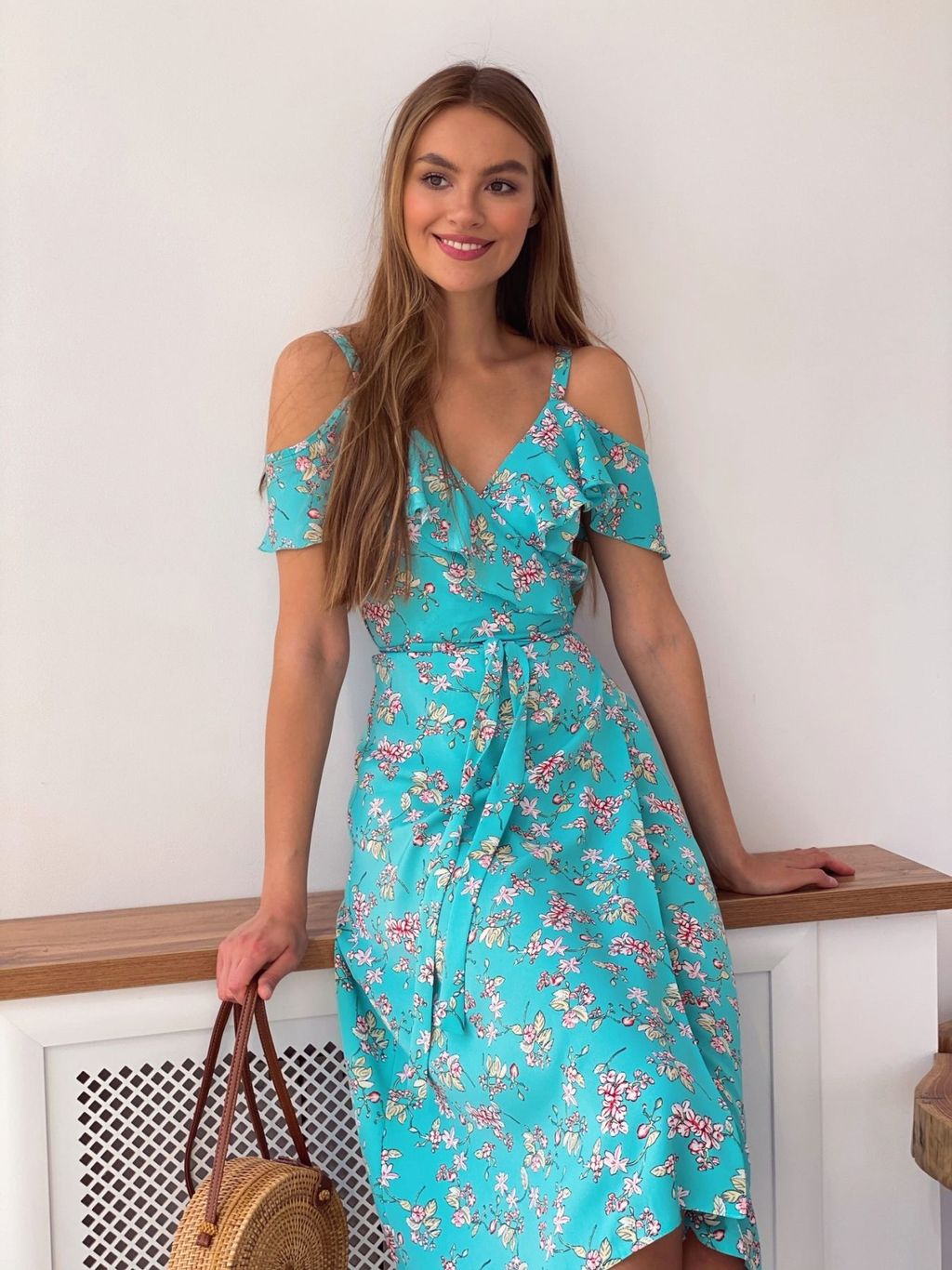 4195 Сарафан в цветочек в цвете тиффани - Martichelli фото 4