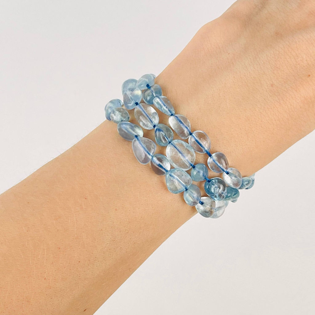 Бусины для украшений из Аквамарина (галтовка) 40 см