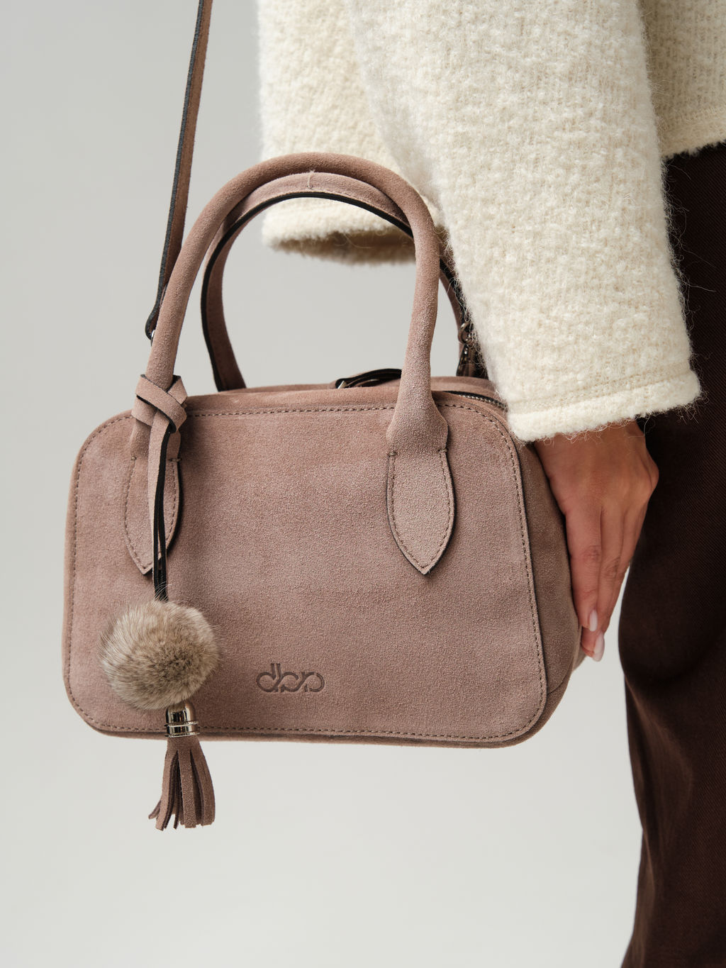 Замшевая сумка Polly DBR 31348 капучино  фото 4