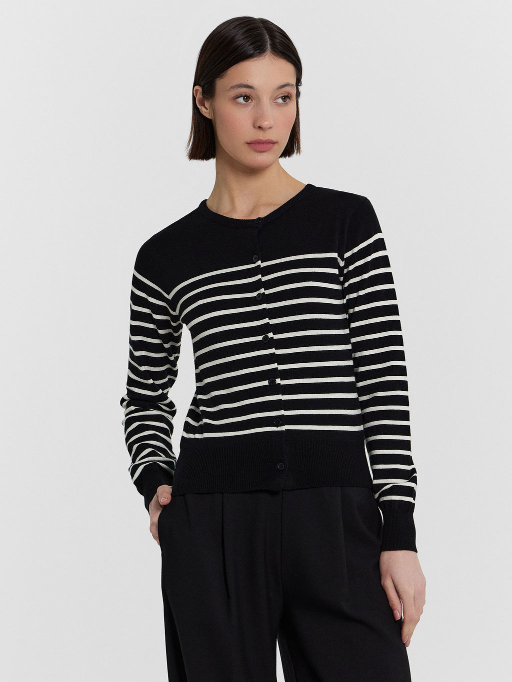 Кардиган женский черный в полоску - Mark formelle фото 2