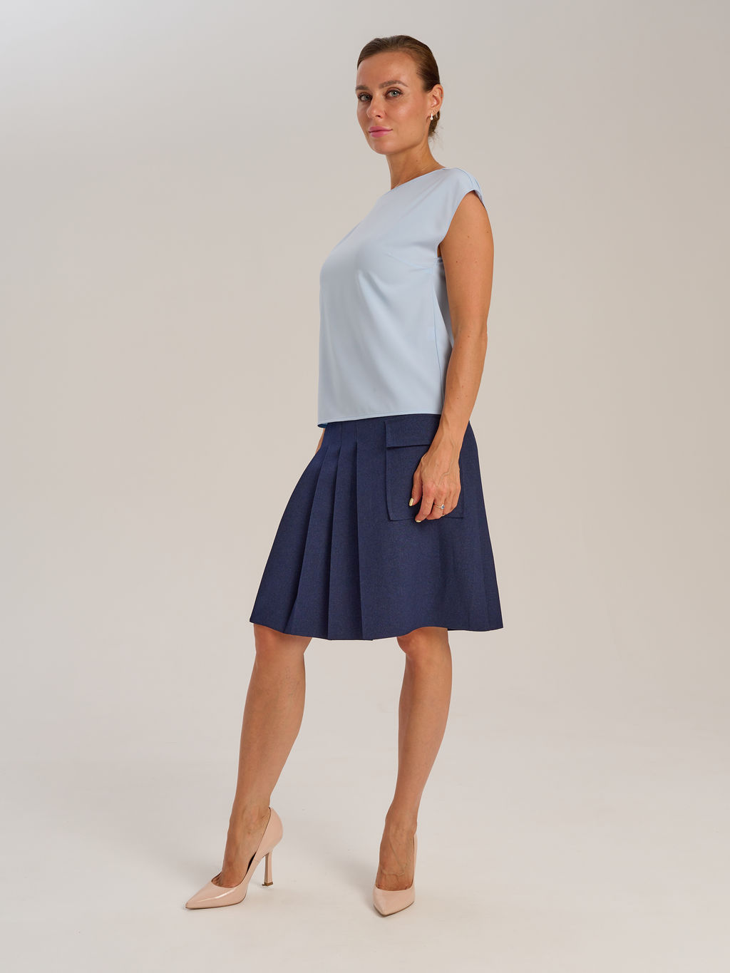 юбка из костюмной ткани с добавлением шерсти - Трика фото 3