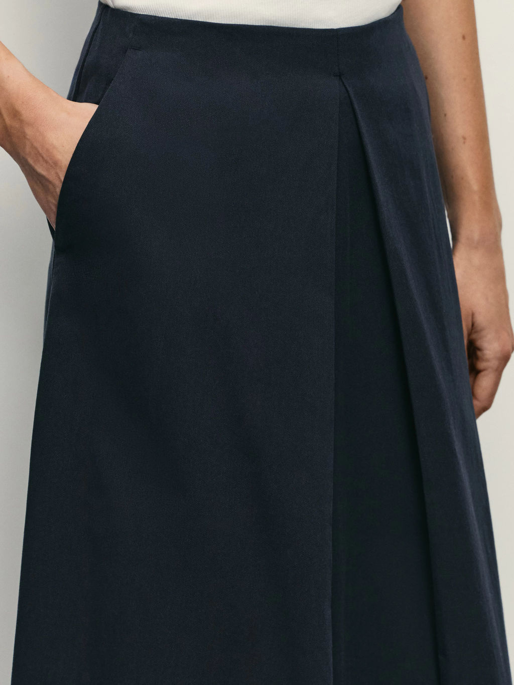 Юбка миди А-силуэта из хлопка и тенсела / Zarina  фото 7