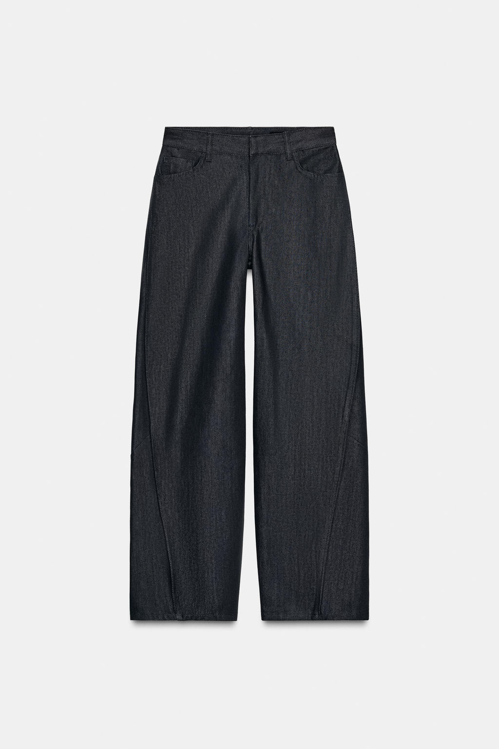 ZW COLLECTION BALLOON DENIM TROUSERS - Zara фото 4