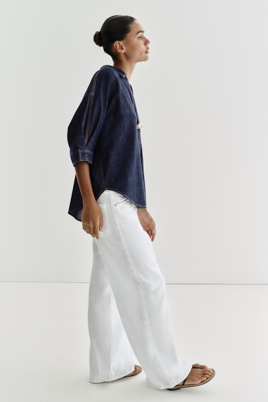 Z1975 HIGH-WAIST WIDE-LEG JOGGER JEANS - Zara фото 9