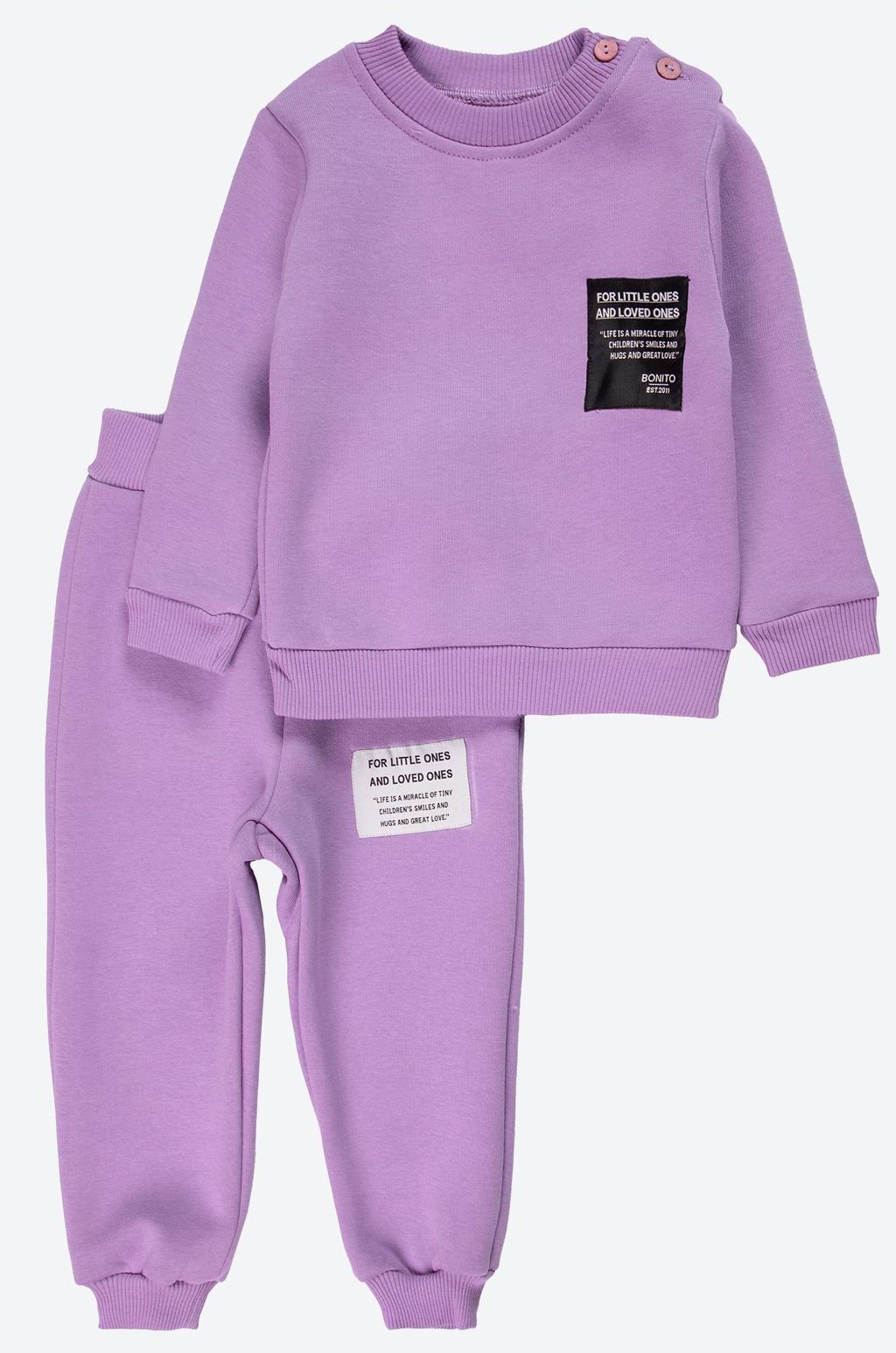 Теплый костюм для девочки из футера с начесом Bonito  фото 3