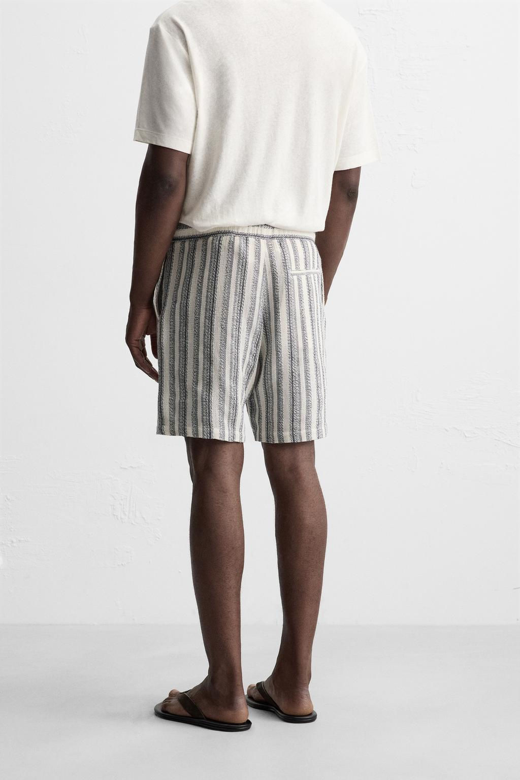 TEXTURED REGULAR FIT BERMUDA SHORTS - Zara фото 5