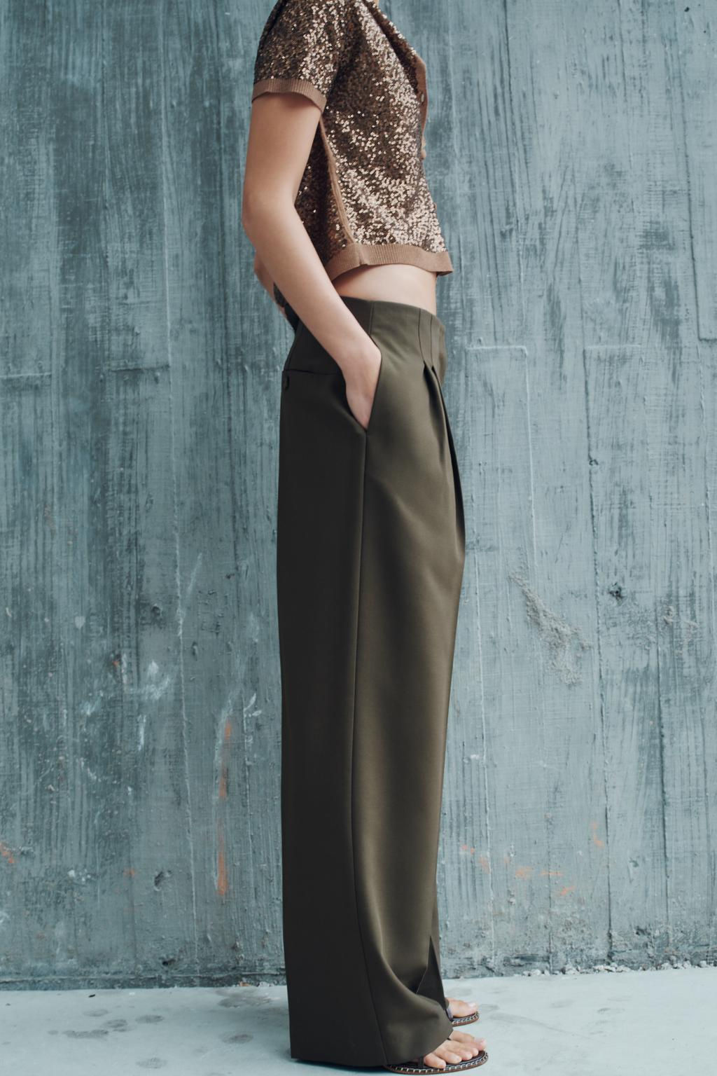 WIDE-LEG TROUSERS WITH DARTS - Zara фото 4