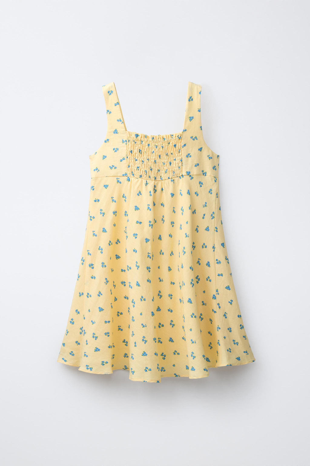 VESTIDO FRUNCE FLORES / Amarillo pastel - Zara фото 3