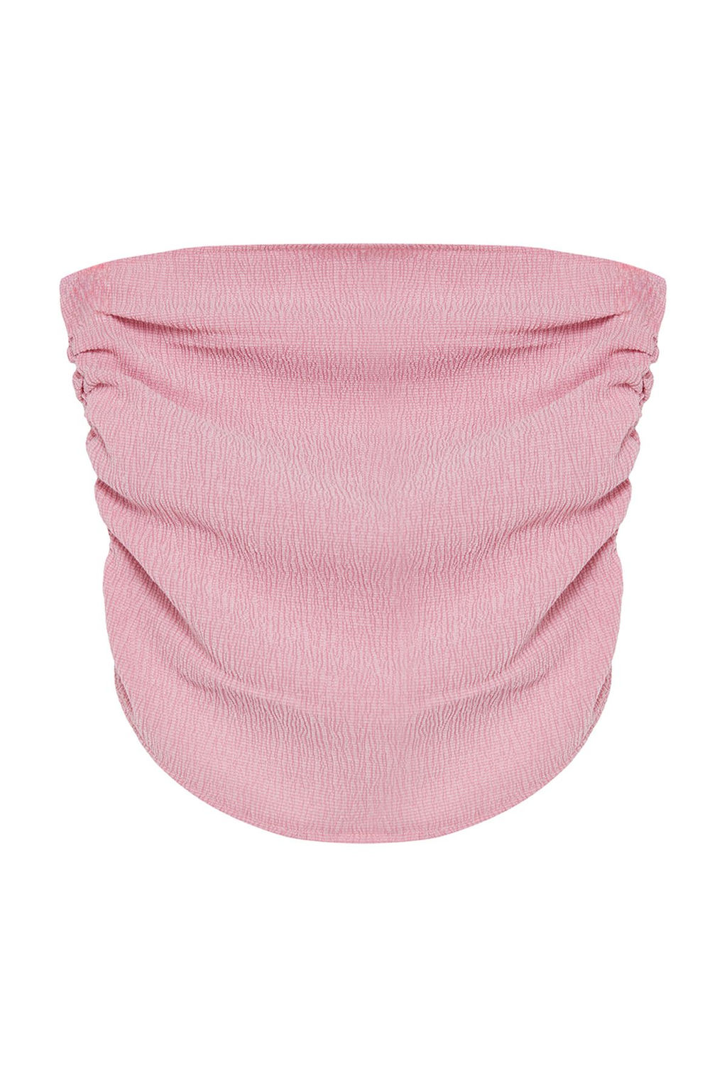 Premium Pembe Straplez Buzgulu Esnek Orme Bluz TWOSS24BZ00216