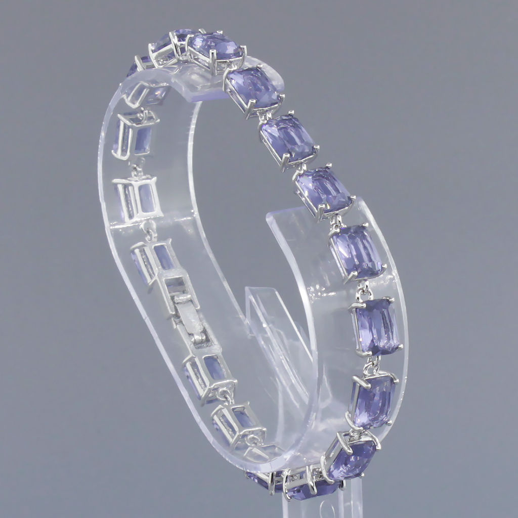 Александрит, браслет Джуди, покрытие родий, длина 17,5см - Agat77 фото 2