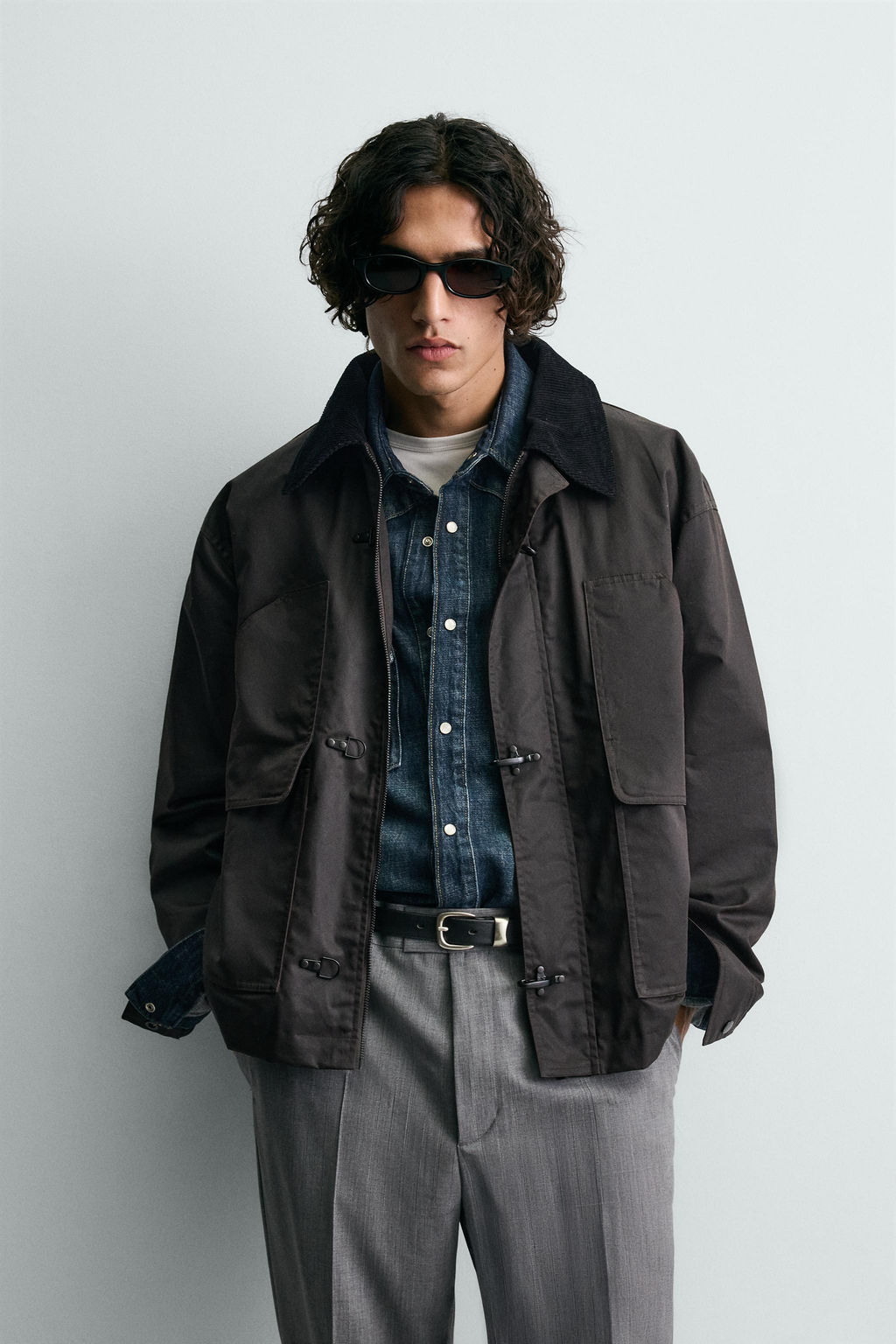 WAXED FINISH JACKET WITH CONTRAST COLLAR - Zara фото 10