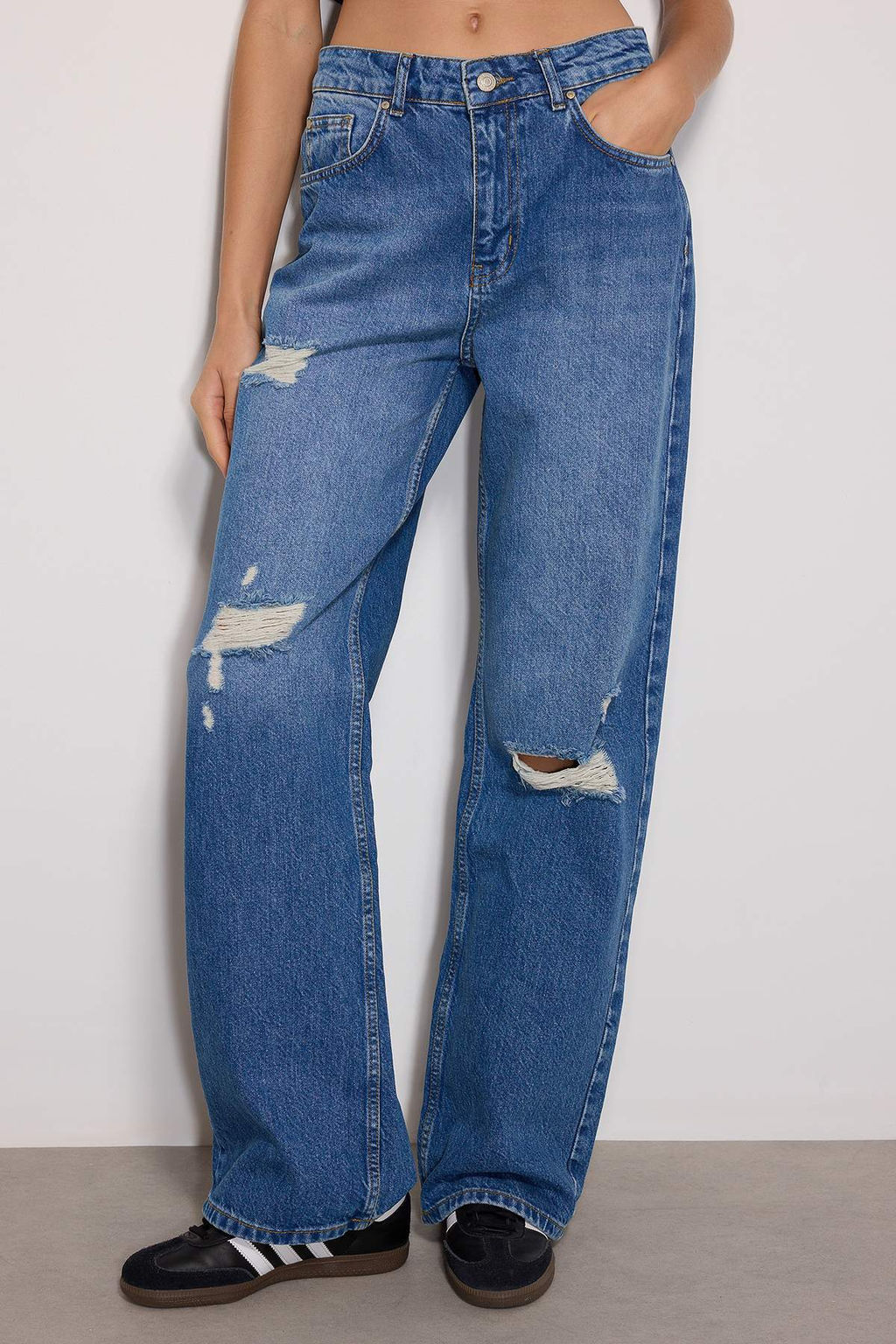 Mavi Y?rt?kl? Yuksek Bel Wide Leg Jeans TWOSS24JE00199 - Trendyolmilla фото 11