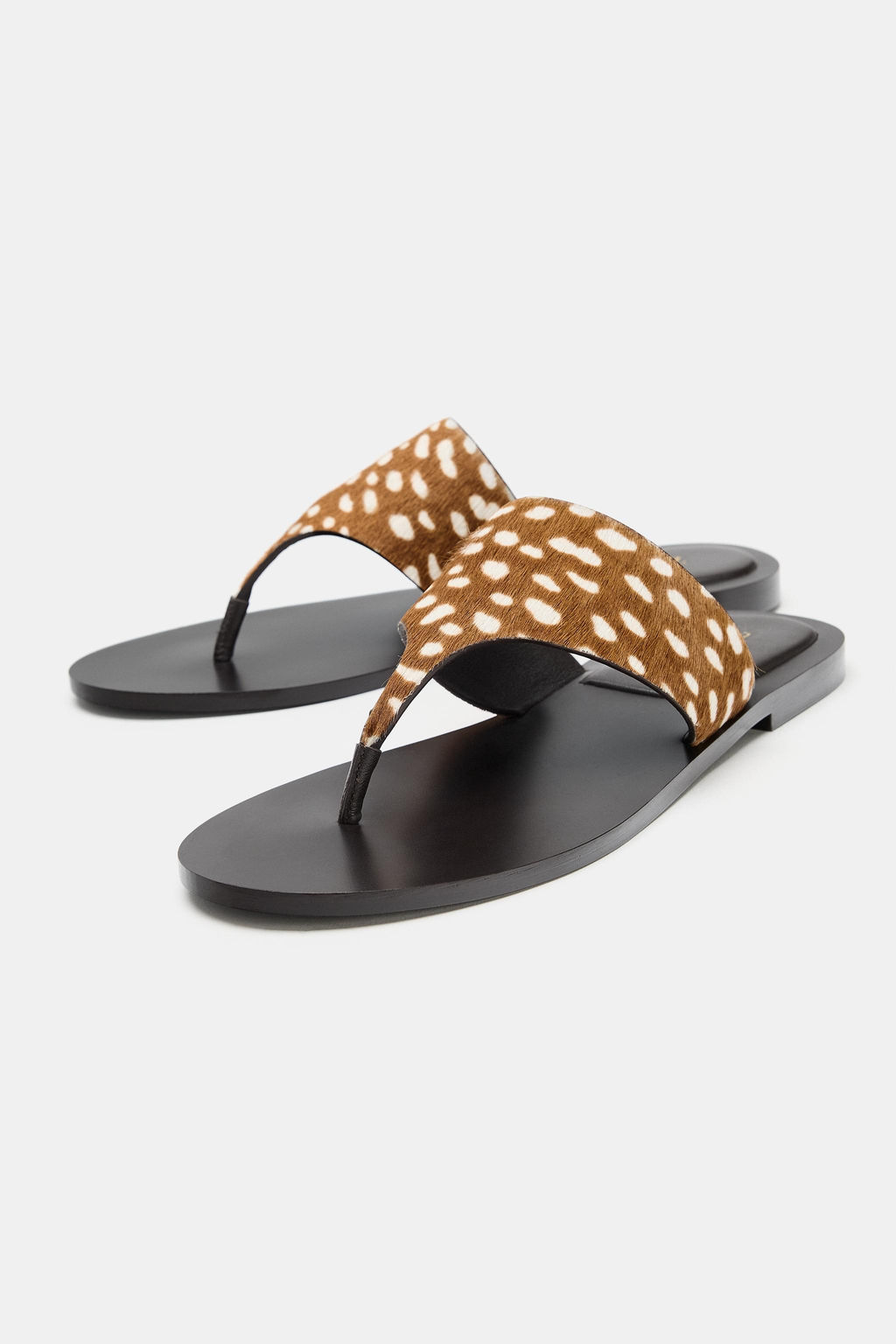 SANDALIA PLANA PIEL TEXTURA / Multicolor - Zara фото 3