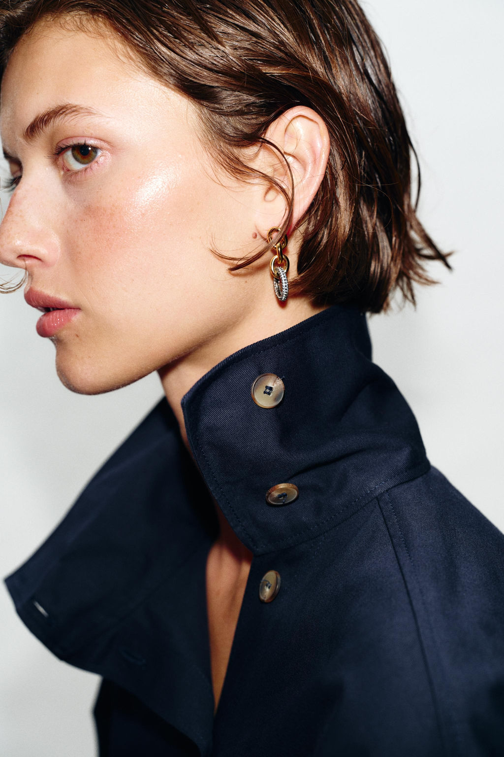 CAMISA CUELLO SUBIDO / Azul - Zara фото 4