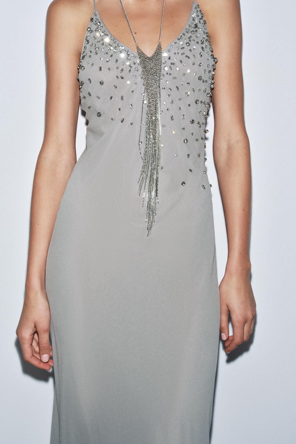 JEWEL STRAP GEORGETTE DRESS - Zara фото 5