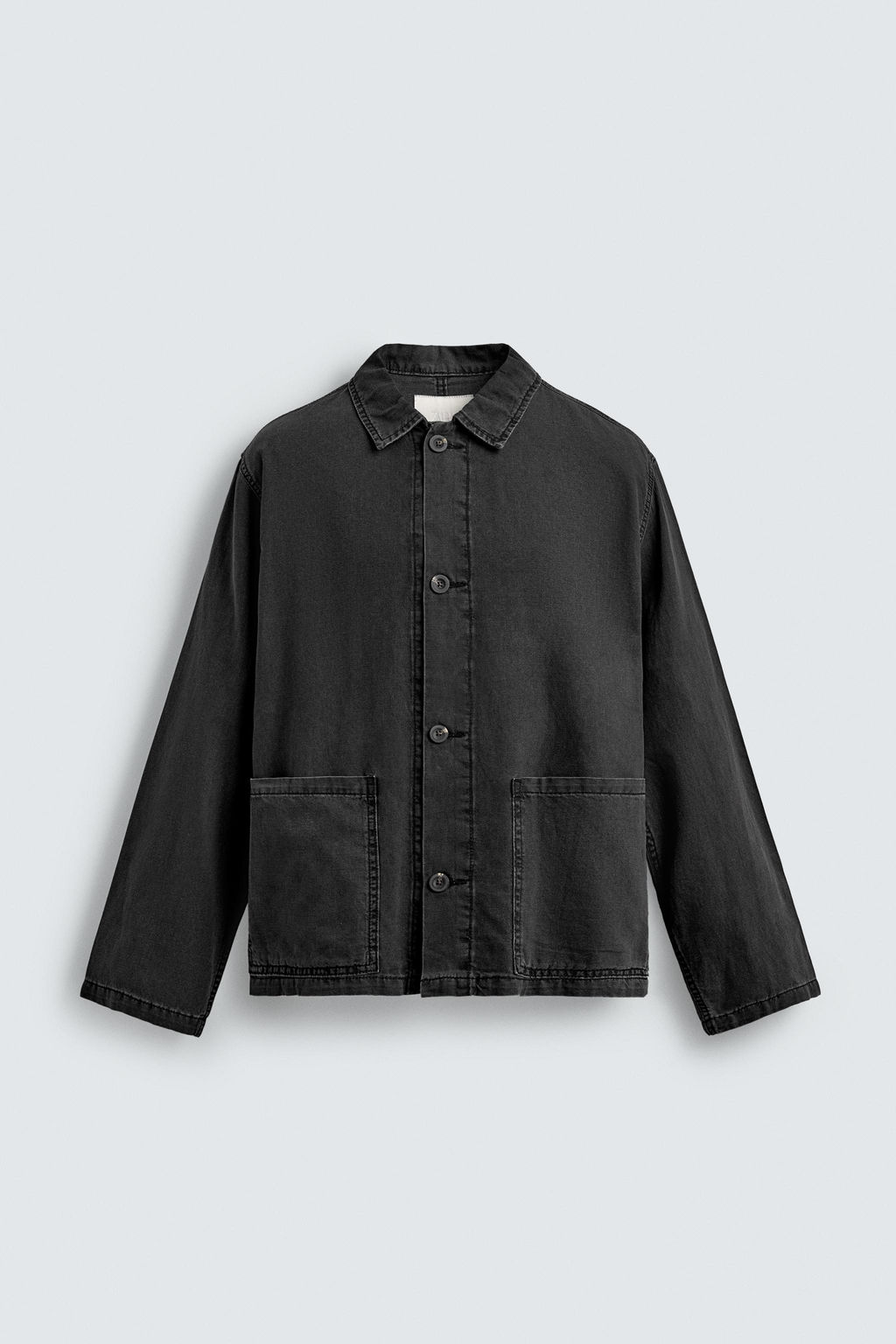 WASHED COTTON/LINEN OVERSHIRT - Zara фото 7