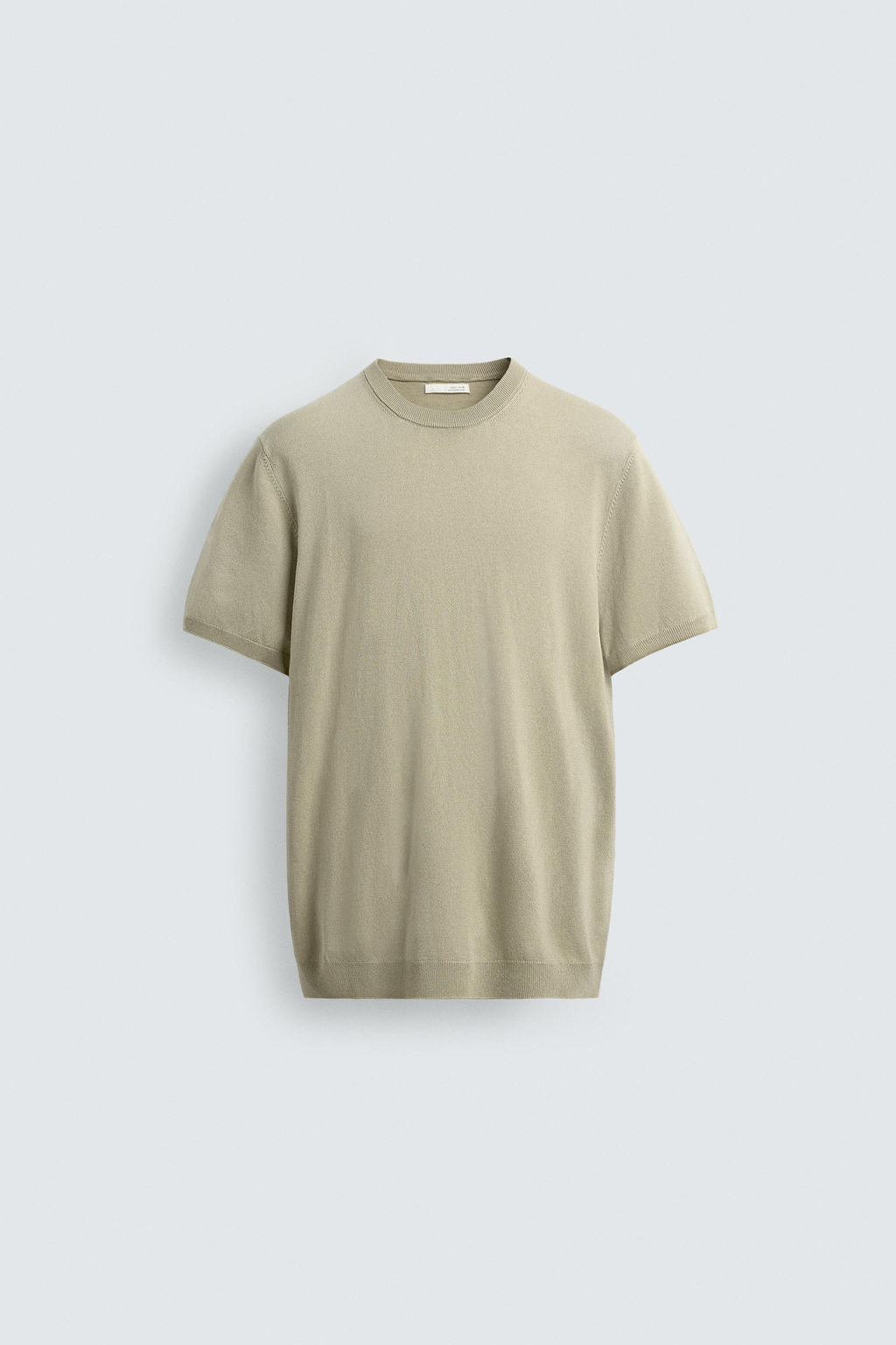 CAMISETA PUNTO REGULAR FIT B?SICO / Verde claro - Zara фото 6