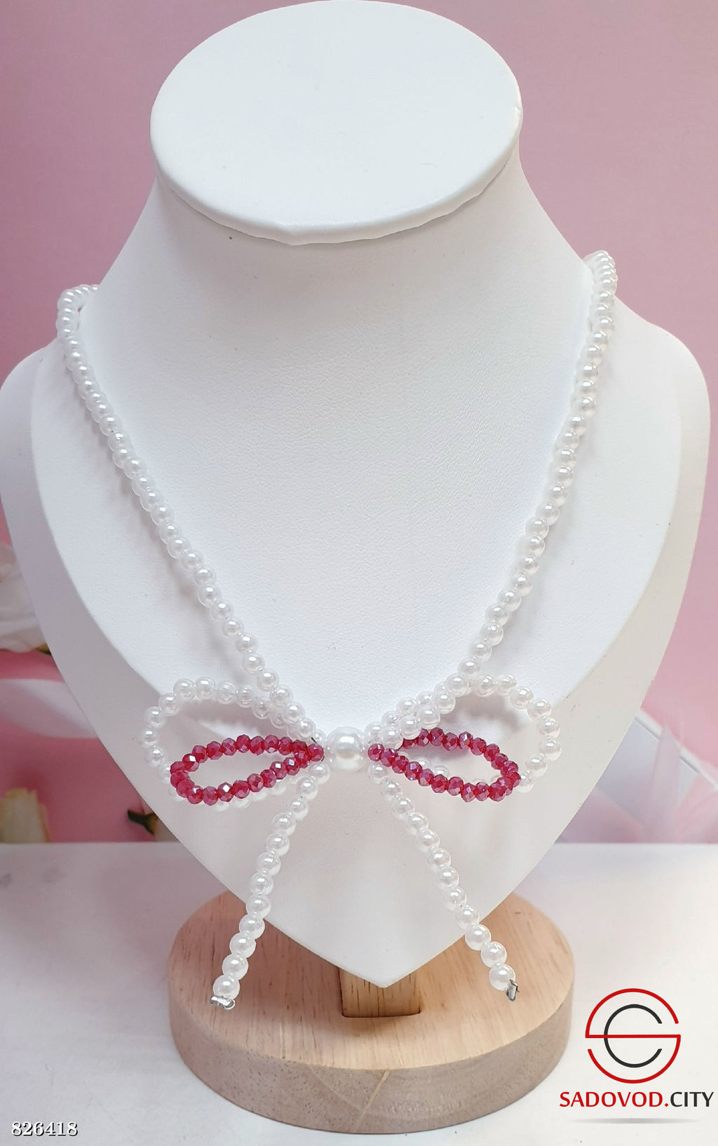 Чокер из жемчуга с бантом