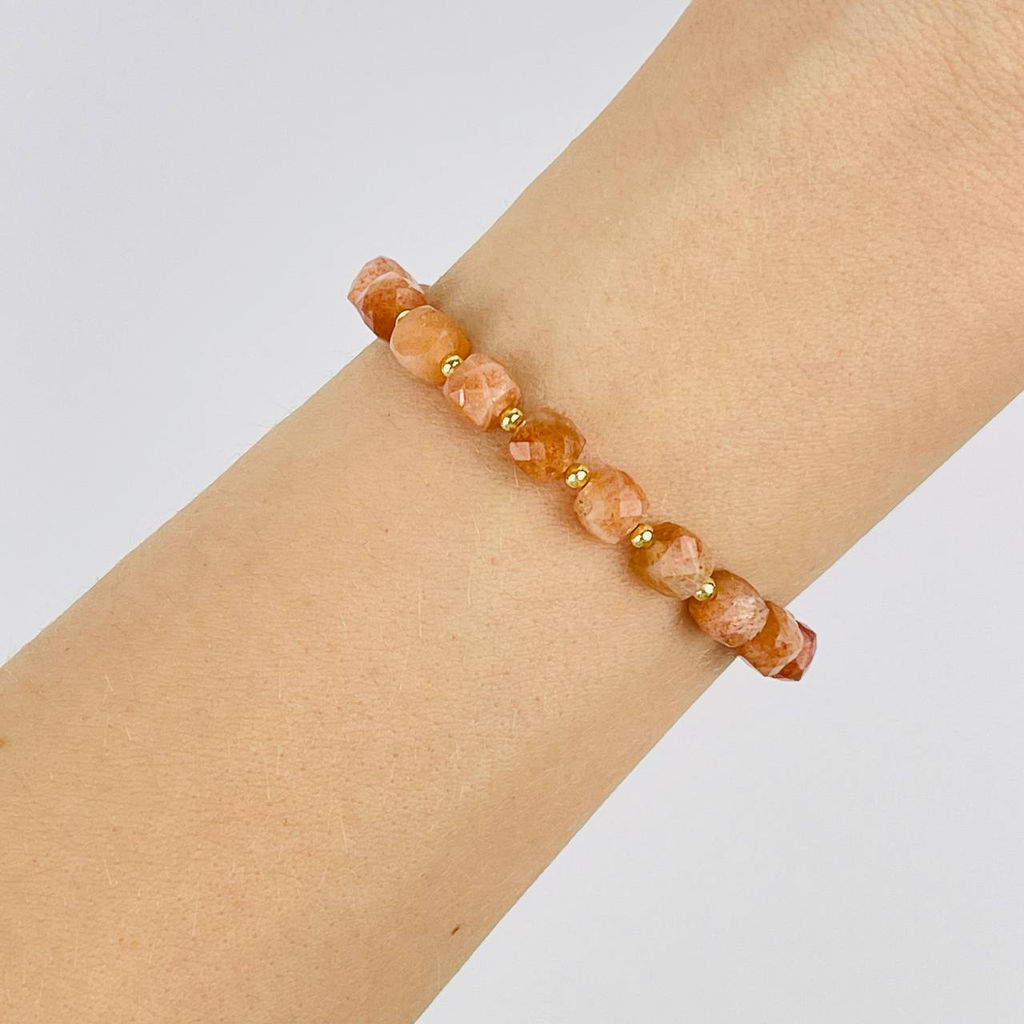 Браслет регулируемый из Солнечного камня - Радуга самоцветов фото 2