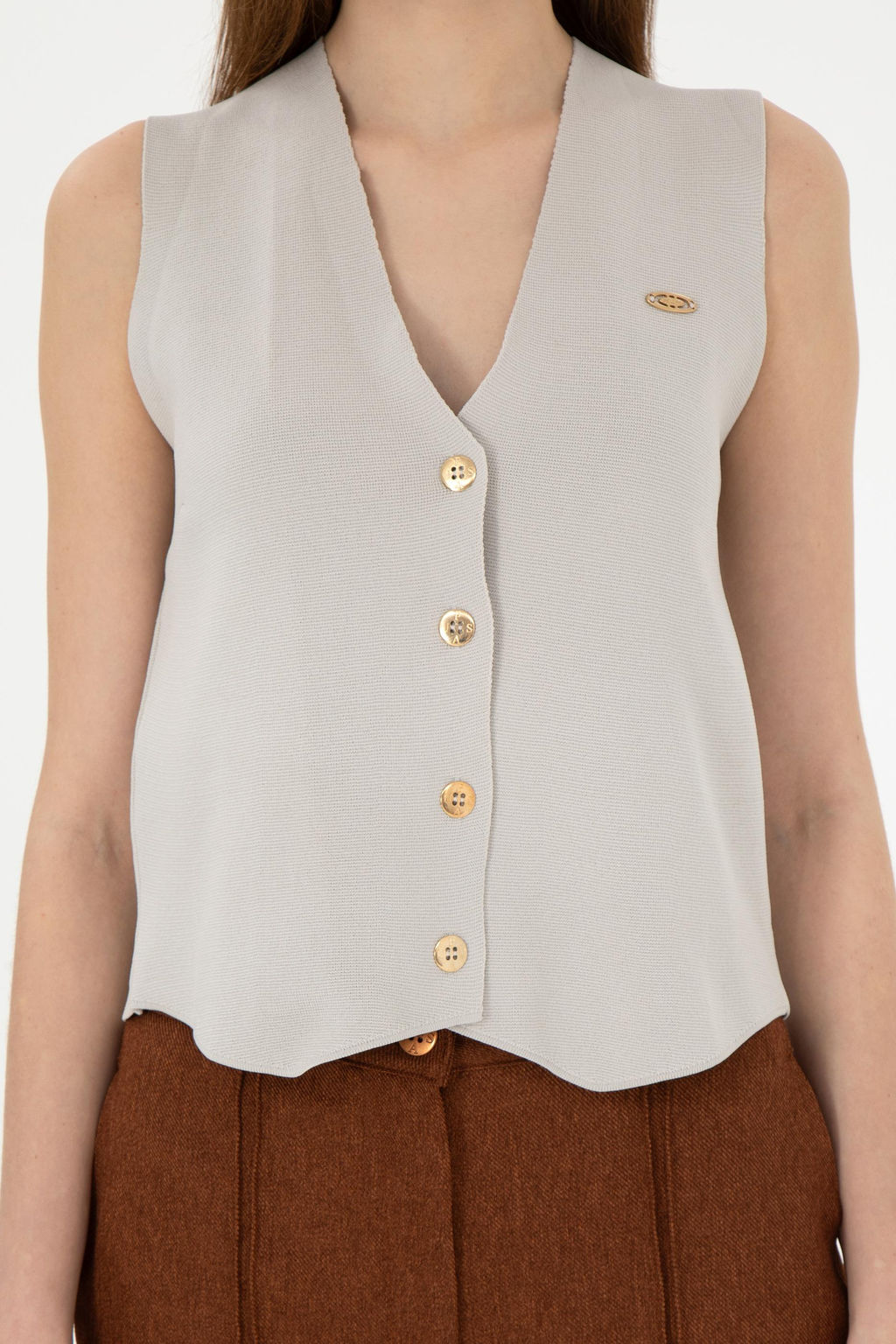 Женский трикотажный жилет с камнями Неожиданная скидка в корзине - U.s. polo assn фото 6