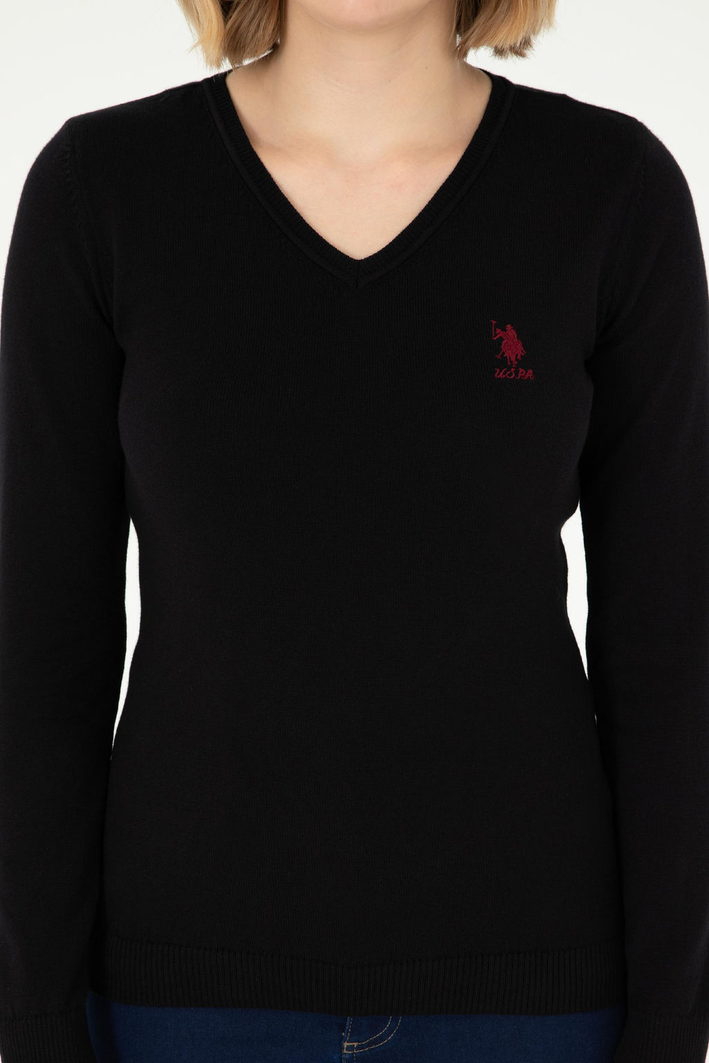 Женский черный базовый свитер Неожиданная скидка в корзине - U.s. polo assn фото 6