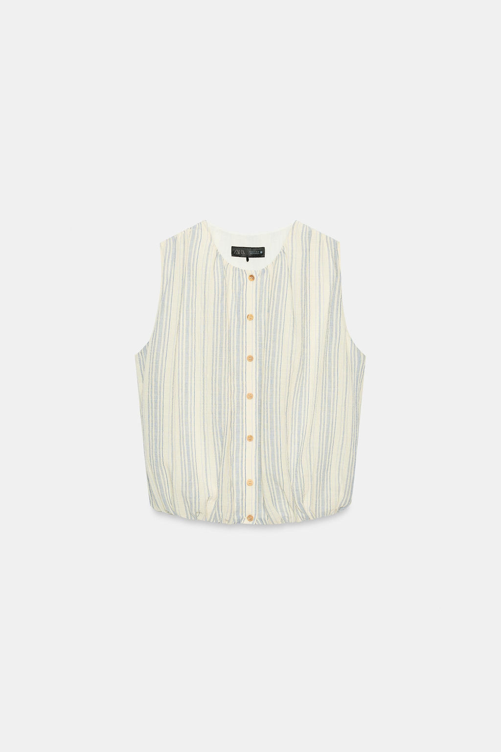 BLUSA RAYAS GLOBO / Crudo / Marino