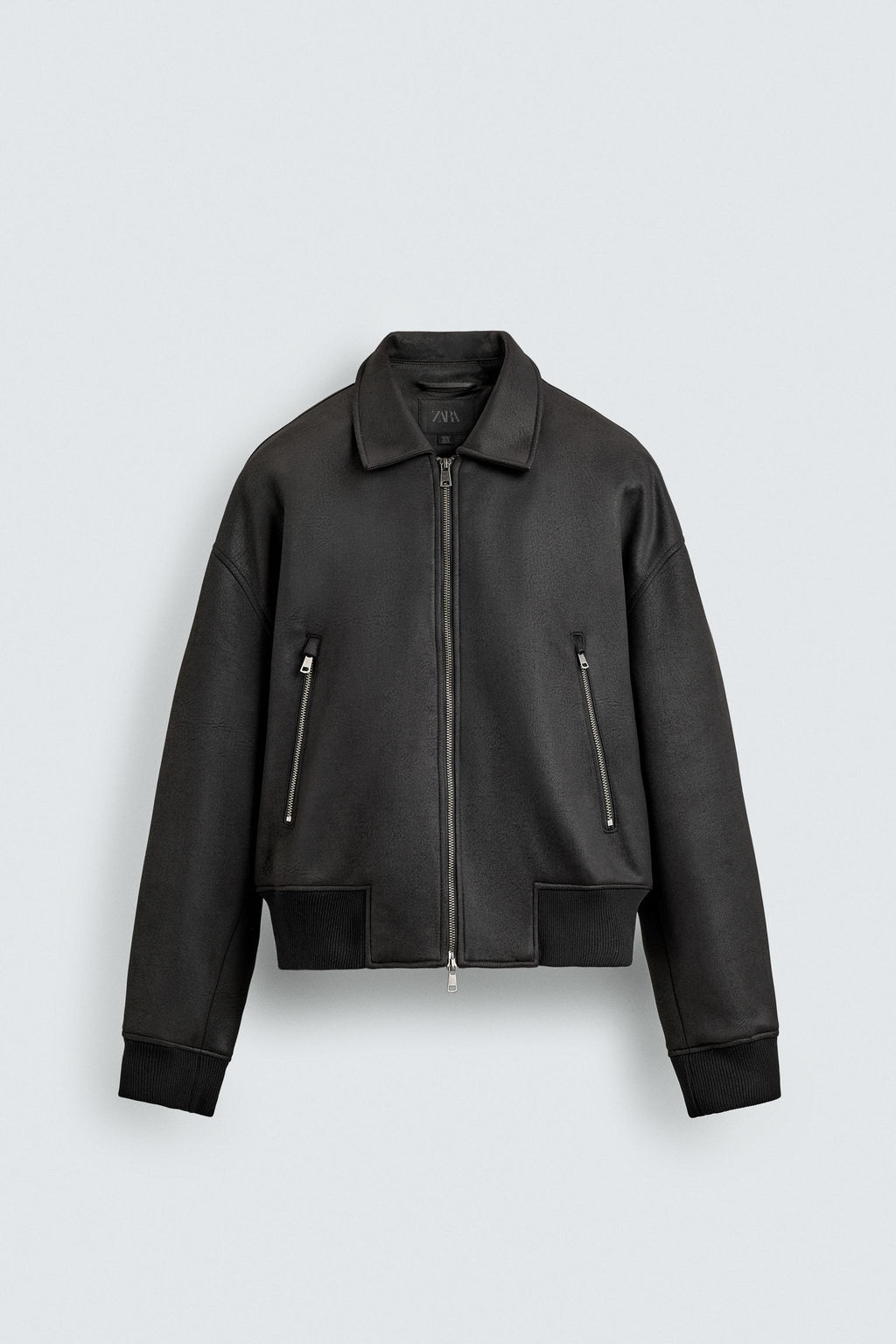 LEATHER EFFECT BOMBER JACKET - Zara фото 7