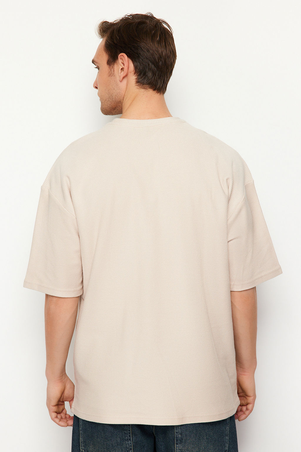 Tas Oversize %100 Pamuklu Dokulu T-Shirt TMNSS24TS00156