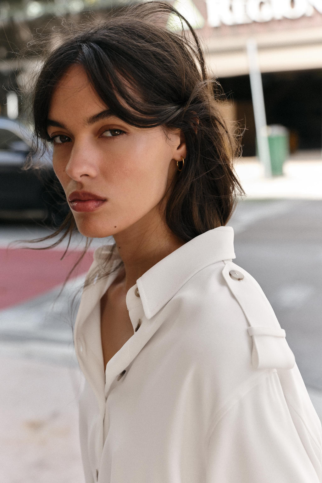 SHORT SHIRT WITH SHOULDER TABS - Zara фото 12