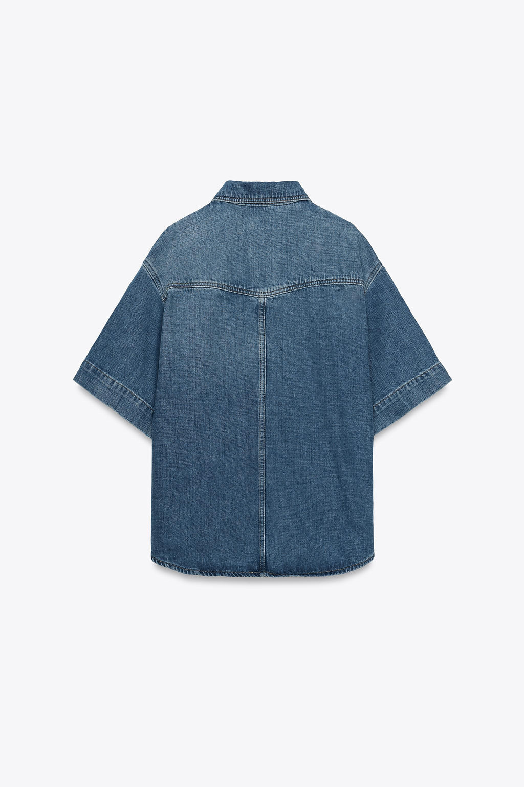 ZW COLLECTION SHORT SLEEVE DENIM SHIRT - Zara фото 9