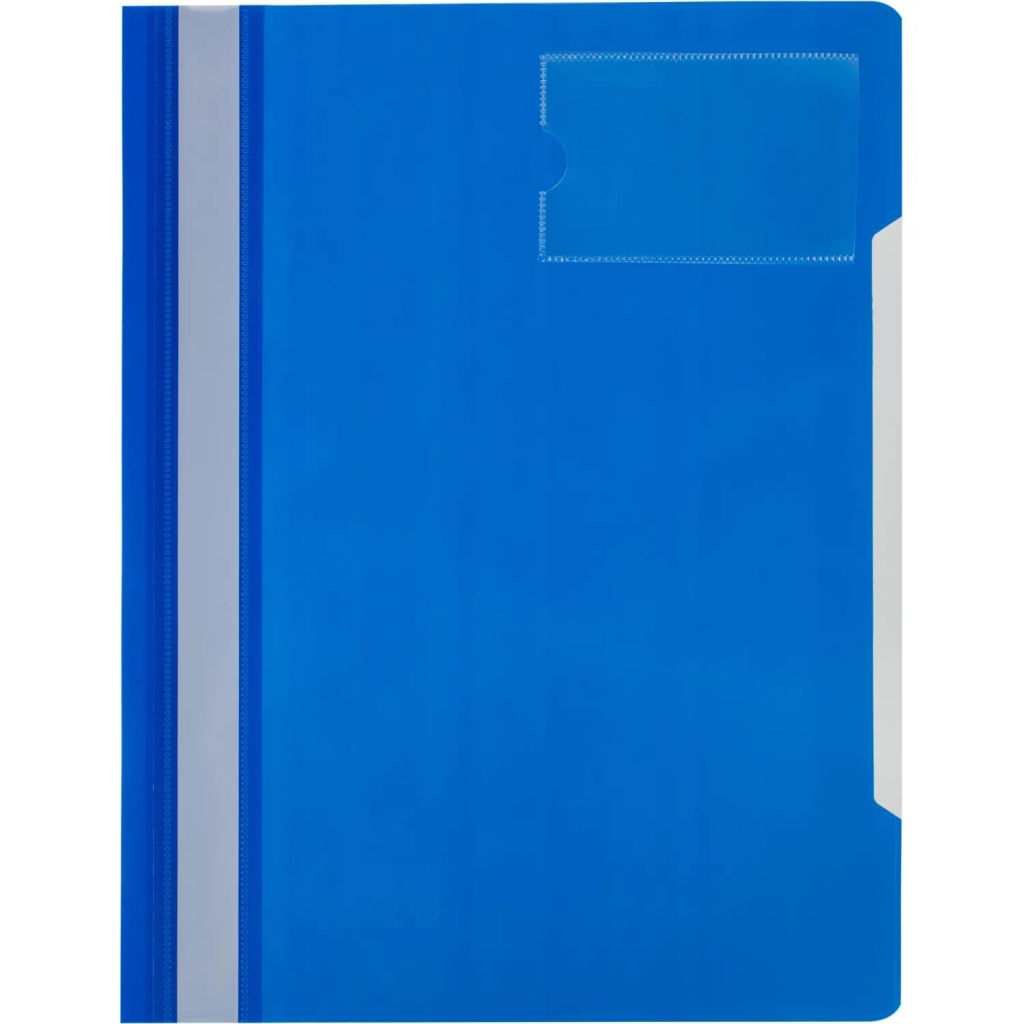 Скоросшиватель пластиковый карман д/визитки Attache А4, синий, 10шт/уп  фото 2