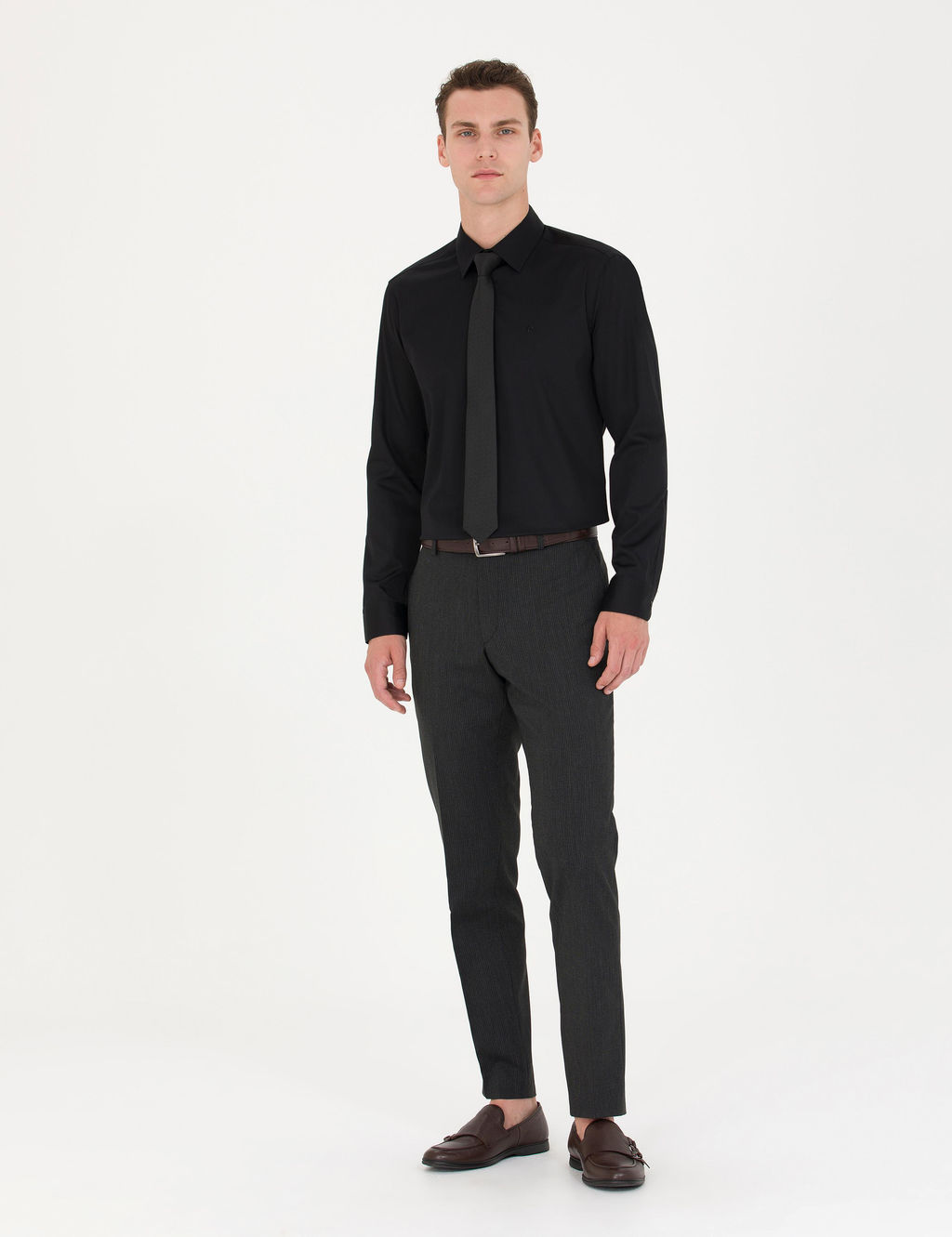 Siyah Slim Fit Uzun Kollu Basic G_mlek - Pierre cardin фото 11