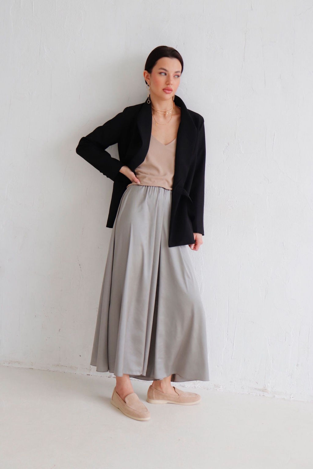 12588 Юбка-брюки светло-серые - Martichelli фото 6