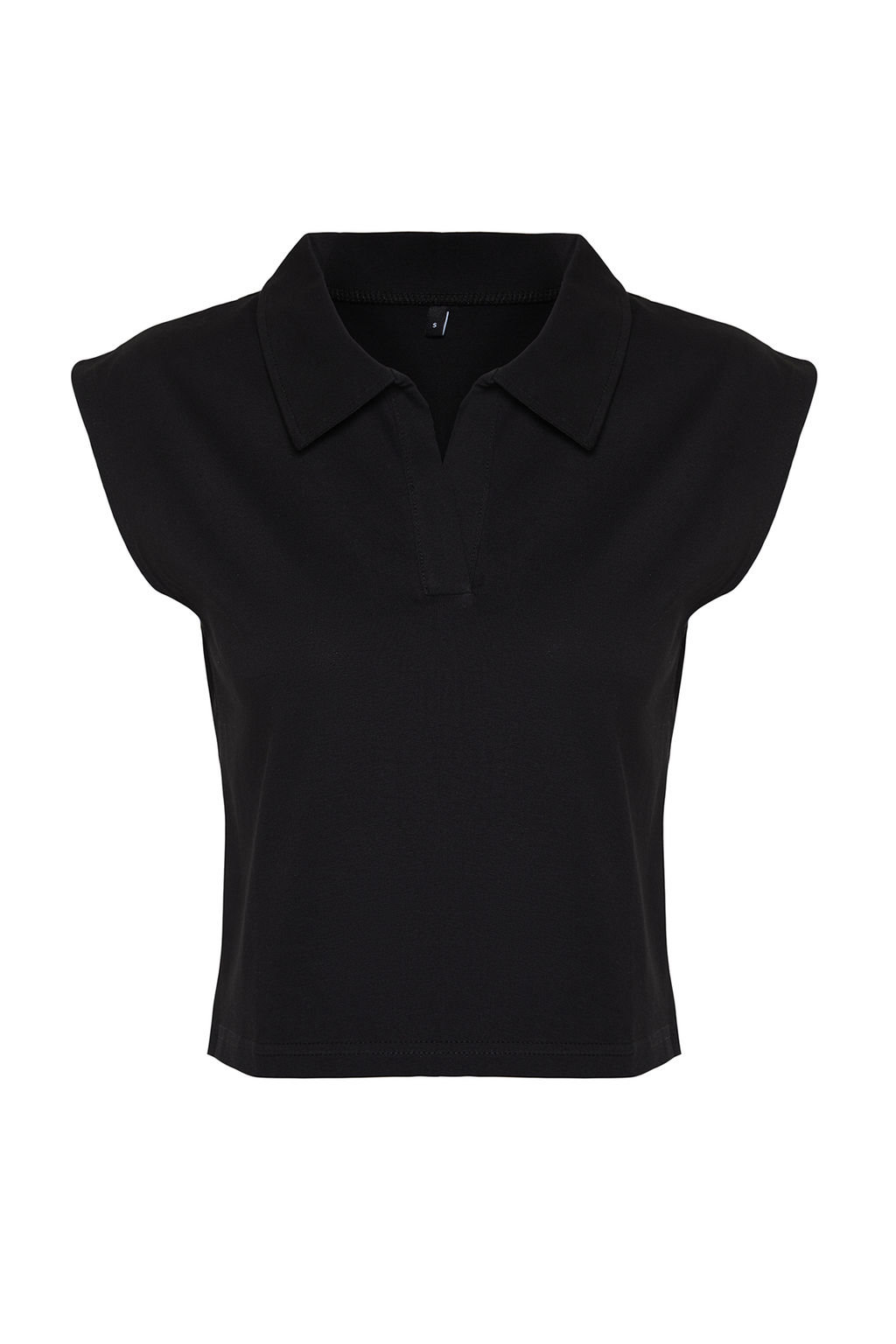 TRENDYOLMILLA Ekru %100 Pamuk Polo Yaka Regular/Normal Kal?p Orme T-Shirt TWOSS24TS00075 фото 7