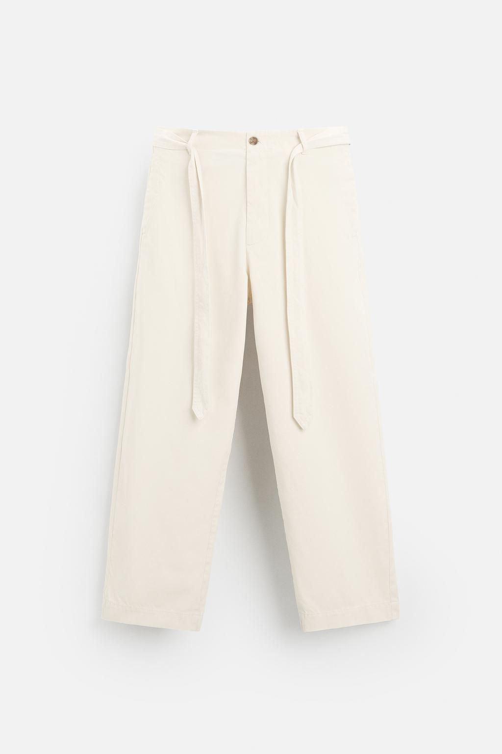TEXTURED TROUSERS WITH BELT - Zara фото 15