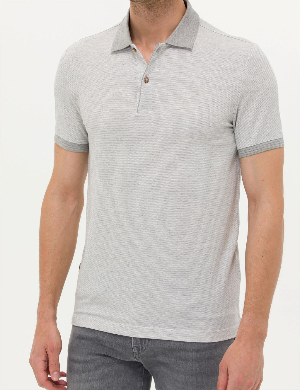 A__k Gri Melanj Slim Fit Polo Yaka Ti__rt - Pierre cardin фото 6