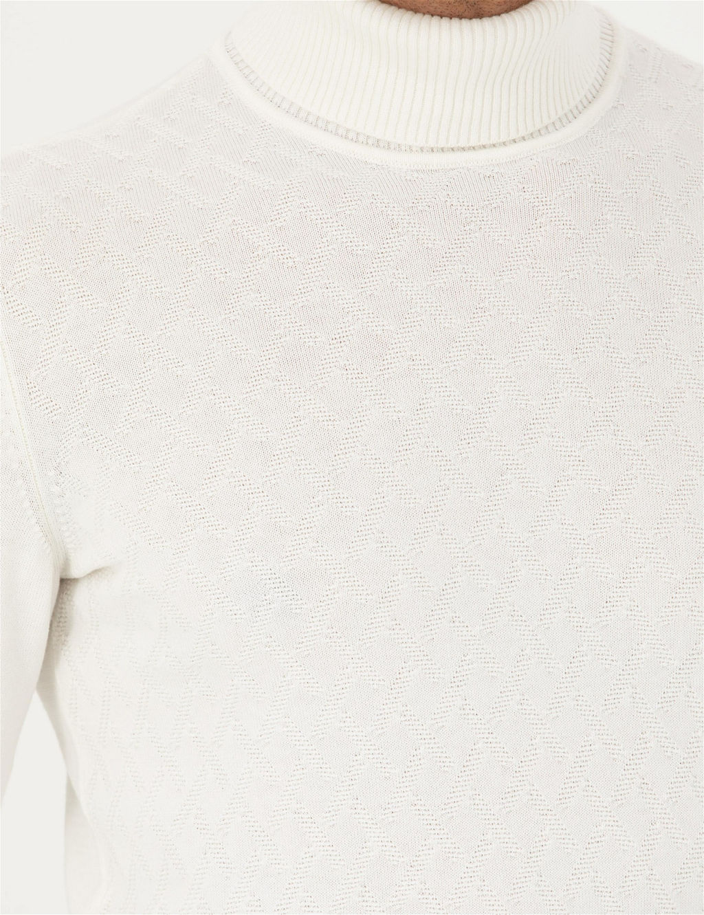 Ekru Slim Fit Bal_k__ Yaka Triko Kazak - Pierre cardin фото 7