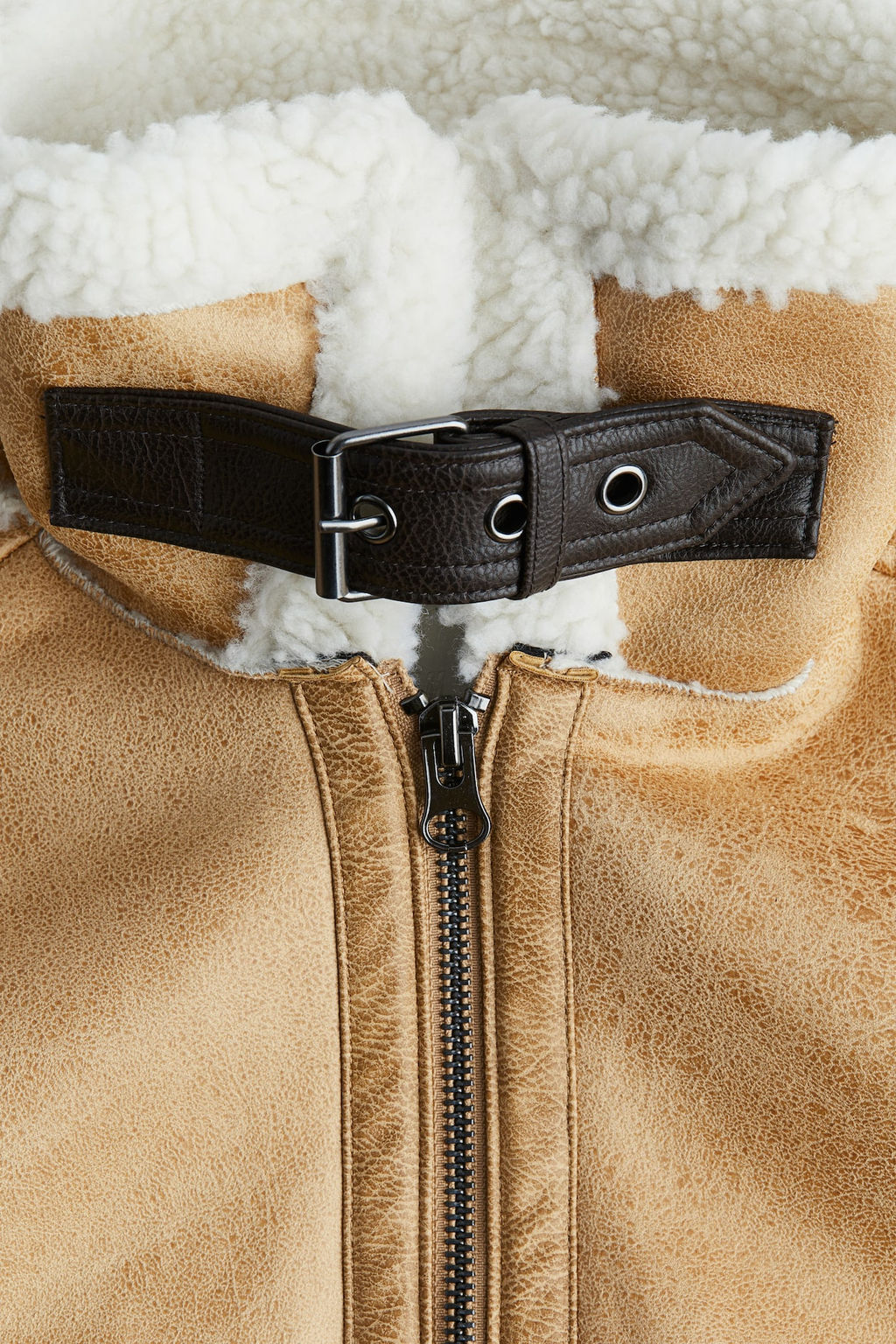 Teddy-lined aviator jacket - H&m фото 6