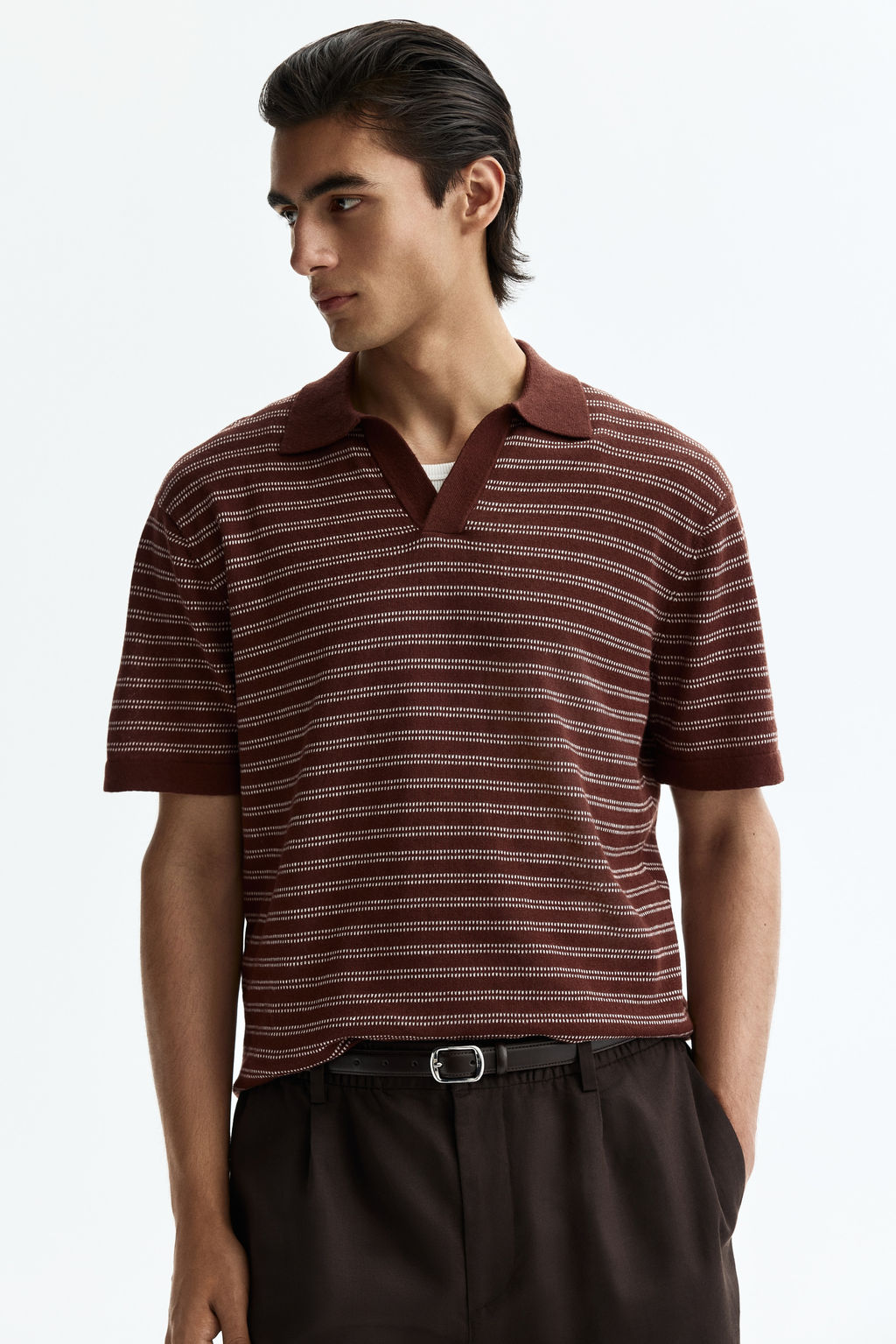 Polo en mezcla de lino Regular Fit - H&m фото 5